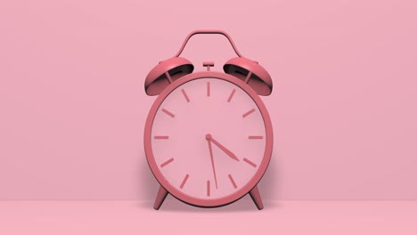 3d-Render-of-a-Minimal-pastel-Pink-Twin-bell-Alarm-clock